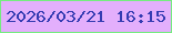 文字の大きさ：4、枠の色：75ec80、背景の色：e3affc、文字の色：353cb2 無料ブログパーツのブログ時計