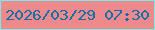 文字の大きさ：5、枠の色：75ece8、背景の色：ee8a8c、文字の色：1170ab 無料ブログパーツのブログ時計