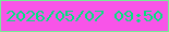 文字の大きさ：3、枠の色：75ed96、背景の色：f854e8、文字の色：01e37f 無料ブログパーツのブログ時計