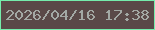 文字の大きさ：3、枠の色：75edac、背景の色：5a4948、文字の色：a3a8a4 無料ブログパーツのブログ時計