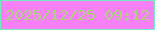 文字の大きさ：5、枠の色：75edbe、背景の色：f680f5、文字の色：add380 無料ブログパーツのブログ時計
