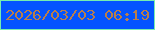 文字の大きさ：2、枠の色：75eeaf、背景の色：0354ff、文字の色：b87e4c 無料ブログパーツのブログ時計