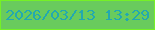 文字の大きさ：5、枠の色：75f126、背景の色：69cb5d、文字の色：22a9b0 無料ブログパーツのブログ時計