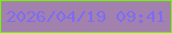 文字の大きさ：4、枠の色：75f302、背景の色：a381ae、文字の色：7c6cf2 無料ブログパーツのブログ時計