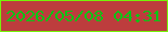 文字の大きさ：4、枠の色：75f309、背景の色：bd3d3d、文字の色：0bc414 無料ブログパーツのブログ時計