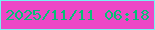 文字の大きさ：5、枠の色：75f3f2、背景の色：ed47c6、文字の色：05c176 無料ブログパーツのブログ時計