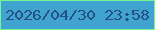 文字の大きさ：4、枠の色：75f58e、背景の色：40a3d0、文字の色：245185 無料ブログパーツのブログ時計