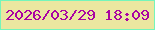 文字の大きさ：4、枠の色：75f5ba、背景の色：ebe7a0、文字の色：aa03a2 無料ブログパーツのブログ時計