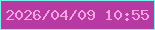 文字の大きさ：1、枠の色：75f5e9、背景の色：b73aa3、文字の色：f4a3e0 無料ブログパーツのブログ時計