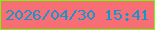 文字の大きさ：4、枠の色：75f908、背景の色：f76e74、文字の色：1993cd 無料ブログパーツのブログ時計