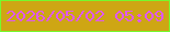 文字の大きさ：3、枠の色：75f92e、背景の色：cea614、文字の色：e058f2 無料ブログパーツのブログ時計