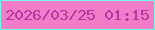 文字の大きさ：4、枠の色：75fae8、背景の色：f07dc7、文字の色：b734a3 無料ブログパーツのブログ時計
