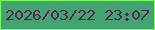 文字の大きさ：5、枠の色：75fd5b、背景の色：44a470、文字の色：5a2159 無料ブログパーツのブログ時計