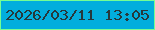 文字の大きさ：5、枠の色：75fe94、背景の色：02aedd、文字の色：26383c 無料ブログパーツのブログ時計