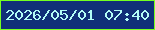 文字の大きさ：2、枠の色：75ff20、背景の色：102f78、文字の色：b2fcf6 無料ブログパーツのブログ時計