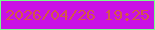 文字の大きさ：4、枠の色：75ff8a、背景の色：c911e5、文字の色：d35849 無料ブログパーツのブログ時計