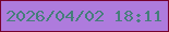 文字の大きさ：3、枠の色：76022d、背景の色：ae7bdd、文字の色：457e7a 無料ブログパーツのブログ時計