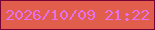 文字の大きさ：5、枠の色：760235、背景の色：e15e4c、文字の色：e66fed 無料ブログパーツのブログ時計