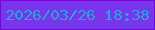 文字の大きさ：3、枠の色：7604db、背景の色：7836ec、文字の色：26a6d6 無料ブログパーツのブログ時計