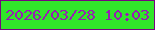 文字の大きさ：3、枠の色：760580、背景の色：31e62a、文字の色：971cb4 無料ブログパーツのブログ時計