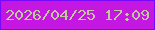 文字の大きさ：2、枠の色：7609fe、背景の色：c418e2、文字の色：bfc89a 無料ブログパーツのブログ時計
