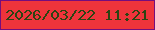 文字の大きさ：5、枠の色：760d7d、背景の色：ee343b、文字の色：2c4412 無料ブログパーツのブログ時計