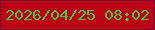 文字の大きさ：5、枠の色：760f2e、背景の色：bc0216、文字の色：4cc543 無料ブログパーツのブログ時計