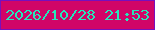 文字の大きさ：3、枠の色：7610bd、背景の色：d00567、文字の色：24e9ba 無料ブログパーツのブログ時計