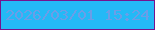 文字の大きさ：1、枠の色：76138e、背景の色：24b9f6、文字の色：6a9ee8 無料ブログパーツのブログ時計