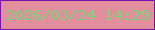 文字の大きさ：1、枠の色：7613ad、背景の色：e38e9c、文字の色：79d57b 無料ブログパーツのブログ時計