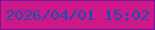 文字の大きさ：3、枠の色：76149b、背景の色：cd1888、文字の色：194faf 無料ブログパーツのブログ時計