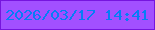 文字の大きさ：5、枠の色：7615de、背景の色：a250ff、文字の色：057ef6 無料ブログパーツのブログ時計