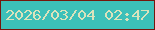 文字の大きさ：3、枠の色：76160d、背景の色：3cc0b9、文字の色：dae3bc 無料ブログパーツのブログ時計
