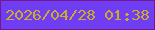 文字の大きさ：4、枠の色：761693、背景の色：6f3df2、文字の色：ceac2b 無料ブログパーツのブログ時計