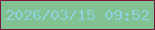 文字の大きさ：1、枠の色：761741、背景の色：81c192、文字の色：8cd2dc 無料ブログパーツのブログ時計