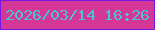 文字の大きさ：4、枠の色：7617e7、背景の色：d43796、文字の色：4ac4d5 無料ブログパーツのブログ時計