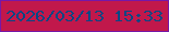 文字の大きさ：4、枠の色：7618a8、背景の色：c1184b、文字の色：064784 無料ブログパーツのブログ時計