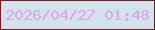 文字の大きさ：2、枠の色：761923、背景の色：d1e4ec、文字の色：e0a4e6 無料ブログパーツのブログ時計