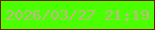 文字の大きさ：5、枠の色：761a0b、背景の色：49ff00、文字の色：cbb28e 無料ブログパーツのブログ時計