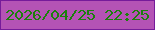 文字の大きさ：3、枠の色：761b9a、背景の色：b453b5、文字の色：1b800c 無料ブログパーツのブログ時計