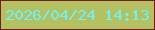 文字の大きさ：4、枠の色：761c1c、背景の色：b3c162、文字の色：71f2f0 無料ブログパーツのブログ時計