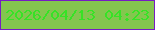 文字の大きさ：2、枠の色：761dc3、背景の色：84c64f、文字の色：37e226 無料ブログパーツのブログ時計