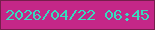 文字の大きさ：4、枠の色：761e4c、背景の色：c42788、文字の色：37dcbd 無料ブログパーツのブログ時計