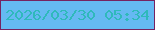 文字の大きさ：5、枠の色：762261、背景の色：65b9f2、文字の色：2fb9bb 無料ブログパーツのブログ時計