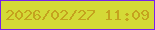 文字の大きさ：4、枠の色：7622ec、背景の色：d4da37、文字の色：c4a31e 無料ブログパーツのブログ時計
