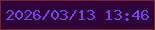 文字の大きさ：4、枠の色：762333、背景の色：2f0337、文字の色：7643ec 無料ブログパーツのブログ時計