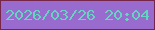文字の大きさ：1、枠の色：762648、背景の色：9a6bcf、文字の色：64d3bf 無料ブログパーツのブログ時計