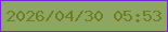文字の大きさ：1、枠の色：7626da、背景の色：8da763、文字の色：707d27 無料ブログパーツのブログ時計