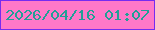 文字の大きさ：3、枠の色：762bf0、背景の色：ff78c8、文字の色：219f96 無料ブログパーツのブログ時計