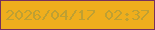 文字の大きさ：3、枠の色：76305e、背景の色：efae1d、文字の色：bfa032 無料ブログパーツのブログ時計